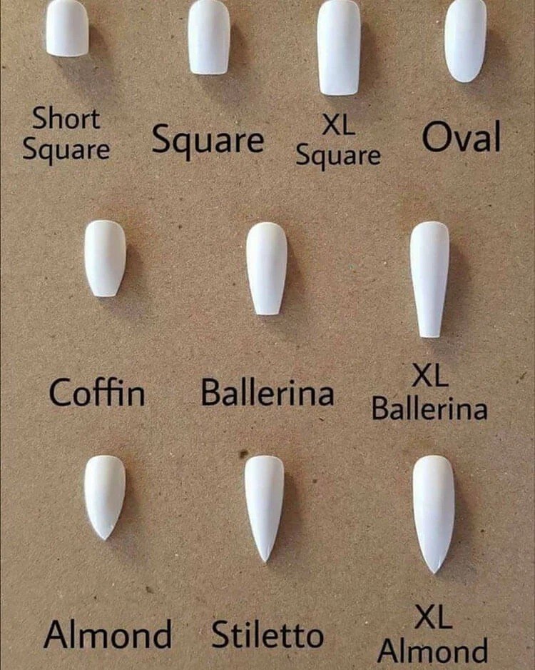 19 Fabulous Short Coffin Nail Designs - How to Determine Different Acrylic Nail Shapes 2 Crochet tools and yarn scraps, featuring a hook, yarn needle, scissors, and colorful yarn balls, for crafting 19 Fabulous Short Coffin Nail Designs-inspired motifs.