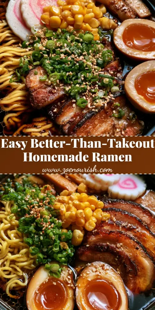 A handheld smartphone photo of a deep ceramic bowl of Homemade Ramen Recipe with glossy broth and jammy eggs.
