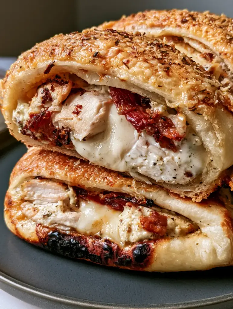 Costco Chicken Bake: The Ultimate Copycat Recipe You Can Make at Home 1 The exterior crust of a Costco Chicken Bake crusted with toasted Parmesan cheese and parsley.