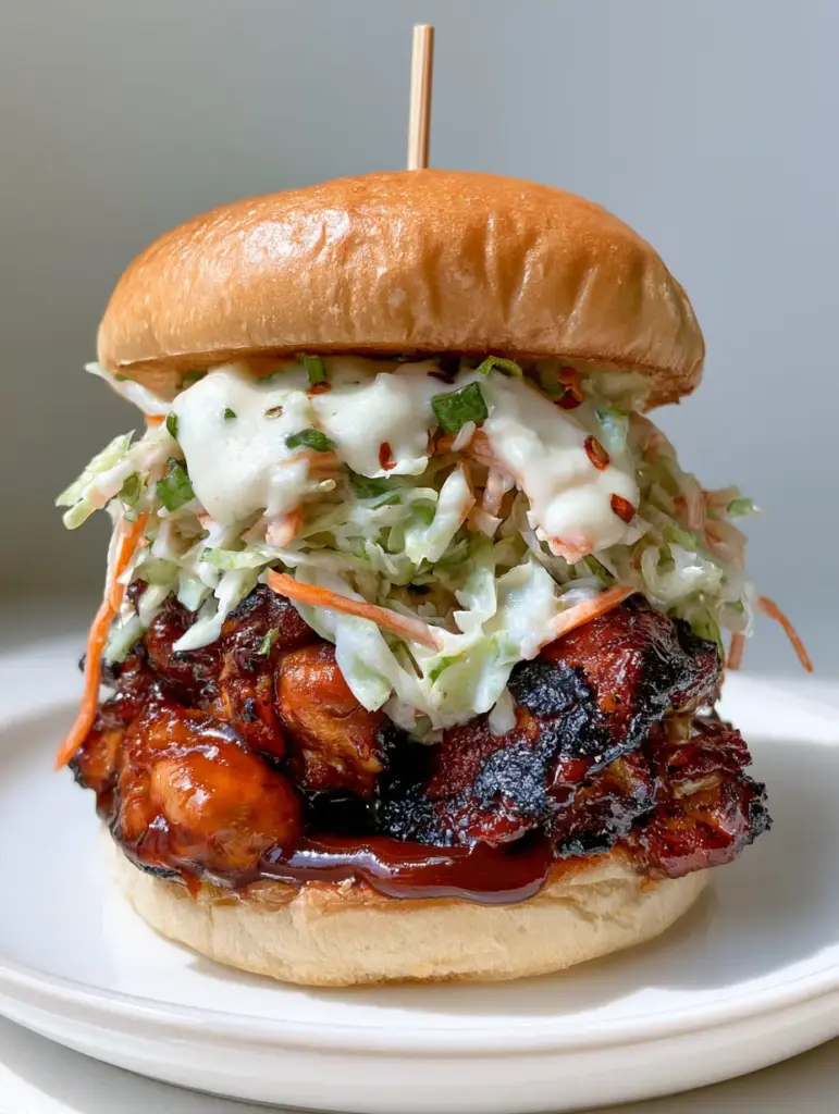 Honey Chipotle Chicken Sliders showing the glossy reddish-brown sauce and white garlic sauce drizzle on toasted brioche.