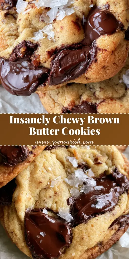 Brown Butter Chocolate Chip Cookies with Flaky Sea Salt 4 A tall stack of thick, soft-baked Brown Butter Chocolate Chip Cookies with oozing dark chocolate chunks and a dusting of flaky sea salt on crumpled parchment paper.