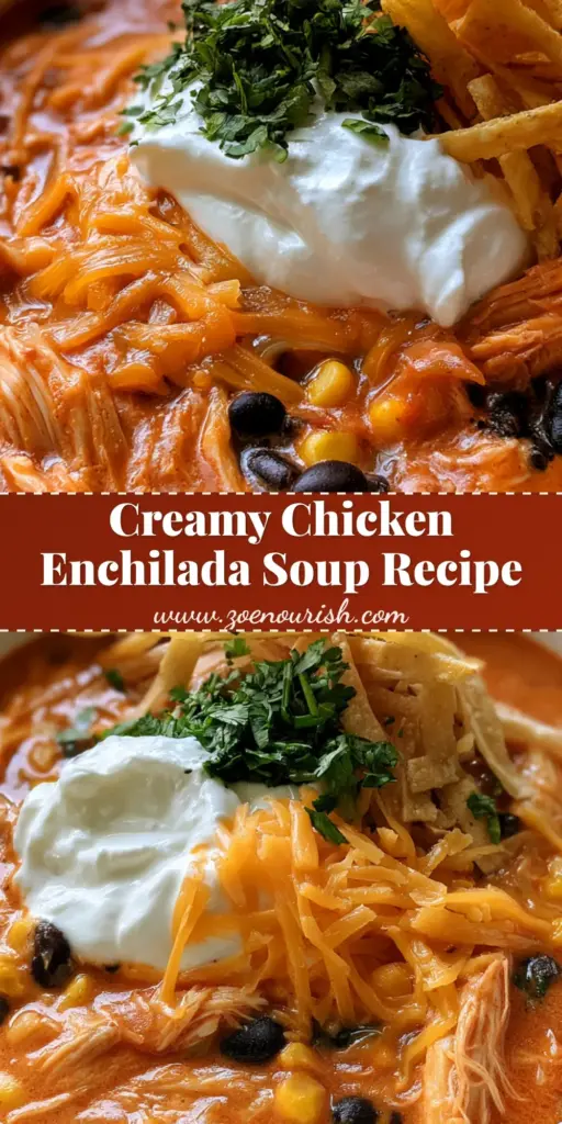 Chicken Enchilada Soup: The Ultimate Creamy One-Pot Recipe 3 A handheld smartphone photo of a white ceramic bowl filled with creamy Chicken Enchilada Soup, topped with sour cream, shredded cheddar, and crispy tortilla strips.